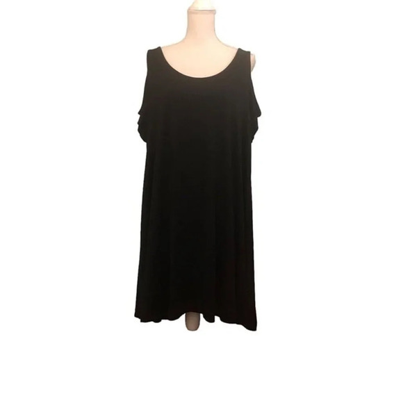 TORRID Size 2 Women's Plus Size Solid Black Super Soft Knit Cold Shoulder Dress - Picture 1 of 6